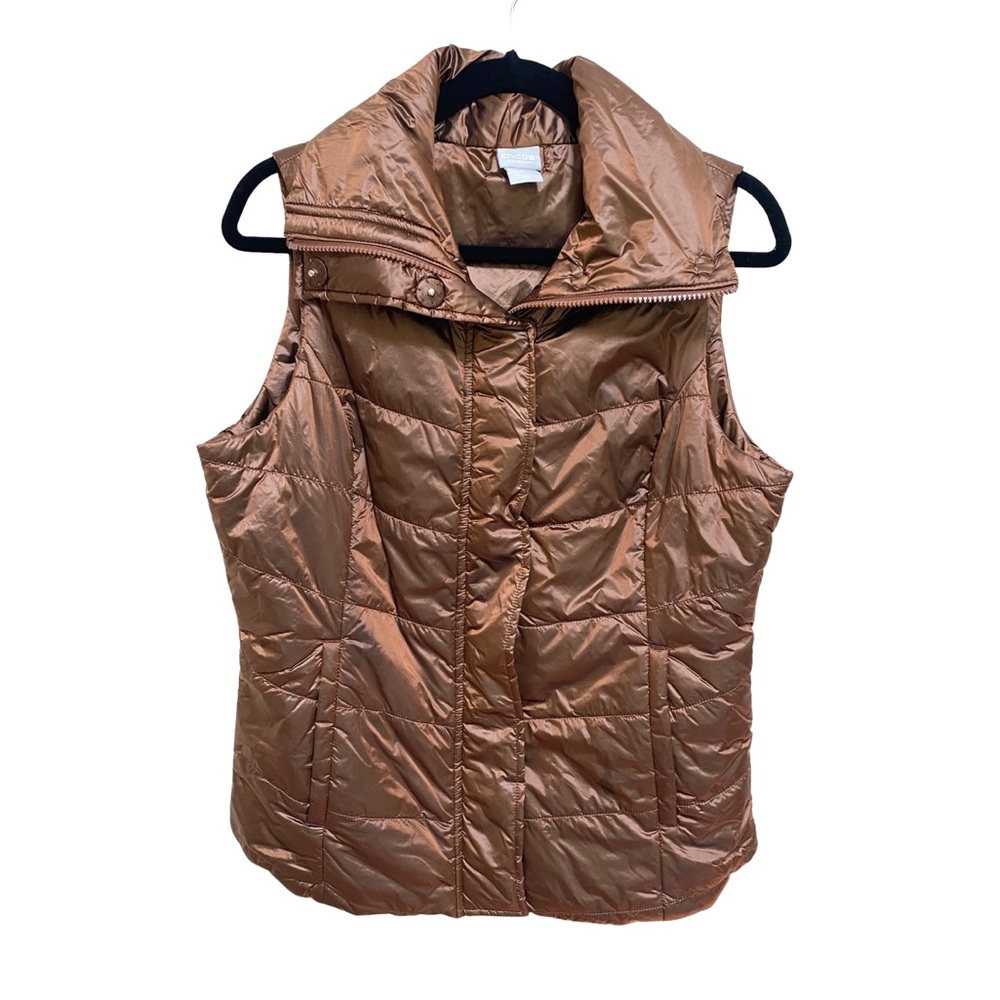 Chico’s Shimmery Brown Puffer Vest